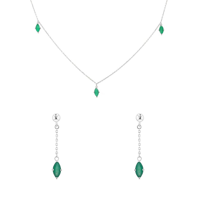 Goldenes Schmuckset mit brasilianischen Smaragden 164109