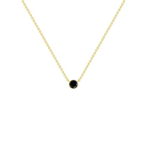Minimalistische Halskette mit schwarzem Diamanten Glosie