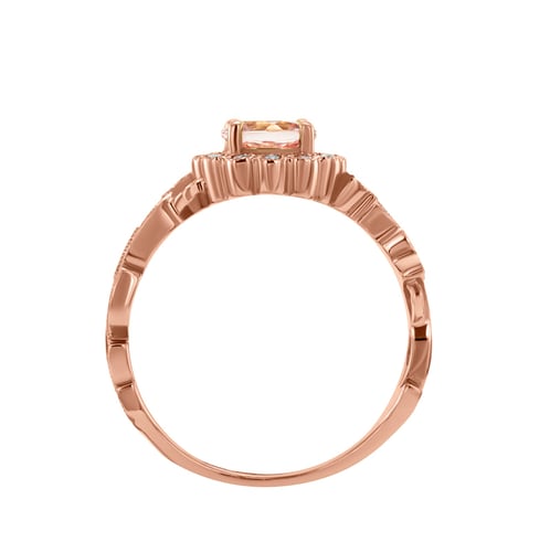 Verlobungsring im Vintage-Stil mit Morganit und Diamanten Jyspie