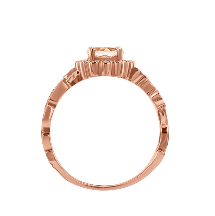 Verlobungsring im Vintage-Stil mit Morganit und Diamanten Jyspie 33728