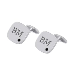 Goldene Manschettenknöpfe mit Gravur und Diamanten Jolie