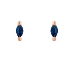 Minimalistische Ohrstecker mit blauen Saphiren Daina