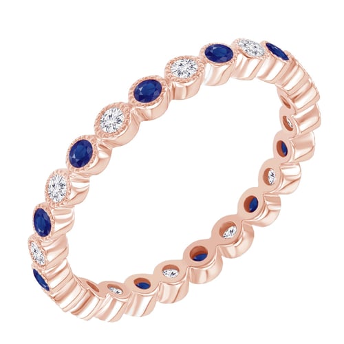 Goldener Memoryring mit Diamanten und blauen Saphiren Catalin