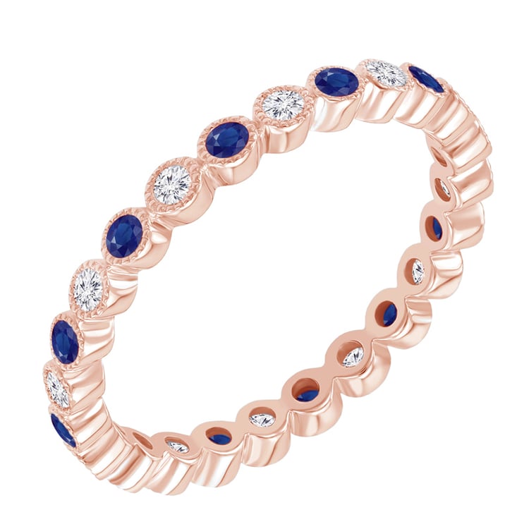 Goldener Memoryring mit Diamanten und blauen Saphiren Catalin 48370