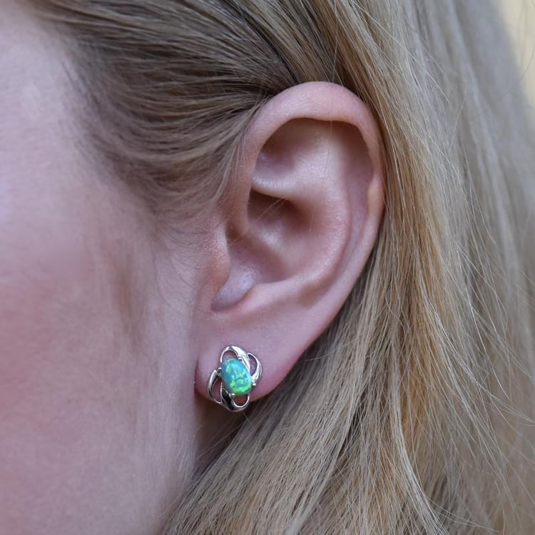 Silberne Opalohrringe Sanvali 28288