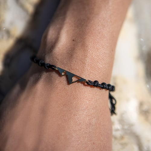 Silbernes String-Armband mit Bergmotiv Mountain