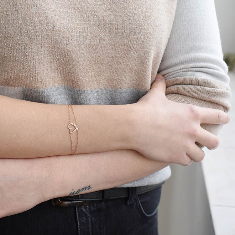 Doppeltes Armband mit Herz und Diamanten Nikki 98444