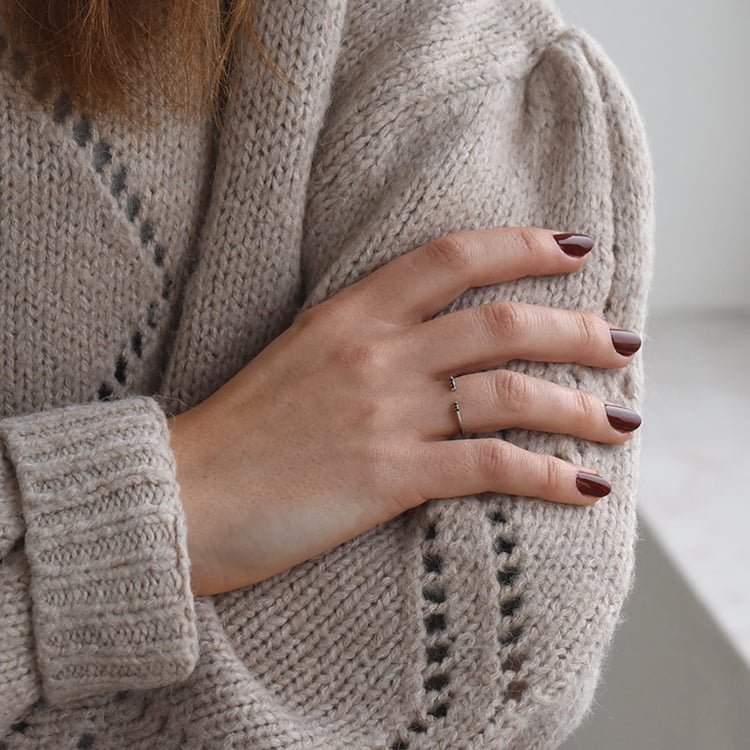 Ausgefallener Silberring mit schwarzen Diamanten Kessie 73076