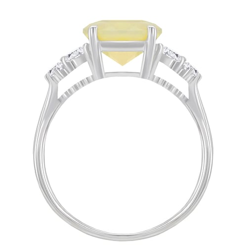 Goldener Ring mit ovalem Opal und Diamanten Melisa