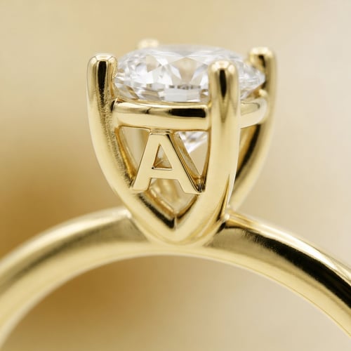 Verlobungsring mit Buchstaben und Diamanten Frost