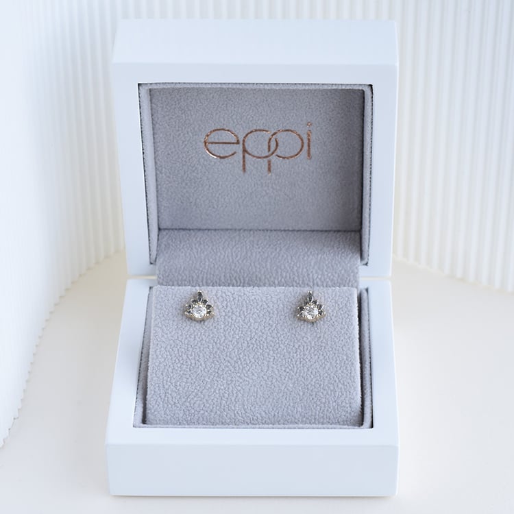 Ohrringe mit Moissaniten und Salt and Pepper Diamanten Kruno 96350