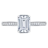 Verlobungsring mit Diamanten im Smaragdschliff Rafa