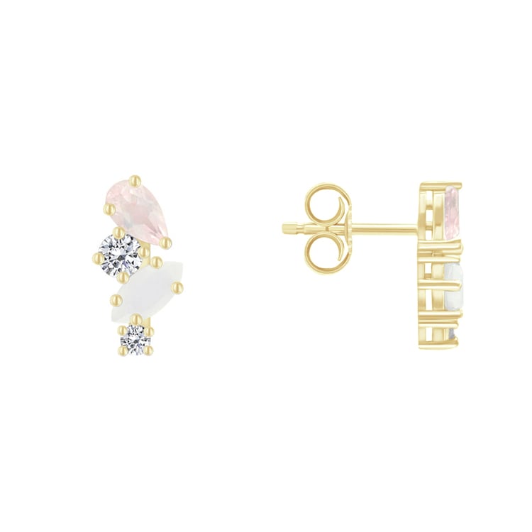 Ohrringe in Silber mit Topas, Rosenquarz und Mondstein Nacho 131913