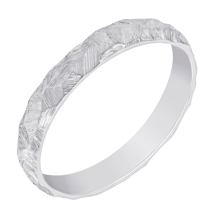 Gehämmerte und gekratzte Trauringe aus Platin Vedette 76602