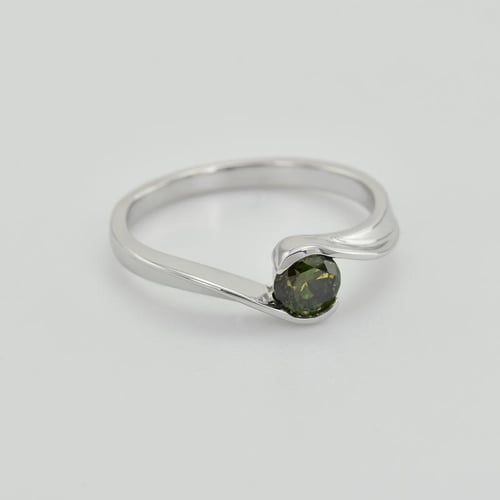 Goldener Verlobungsring mit grünem Diamant Yadu