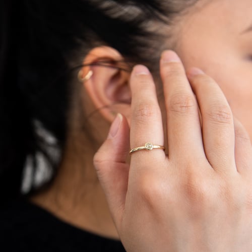 Minimalistischer Ring mit einem Salt and Pepper Diamanten Emilien