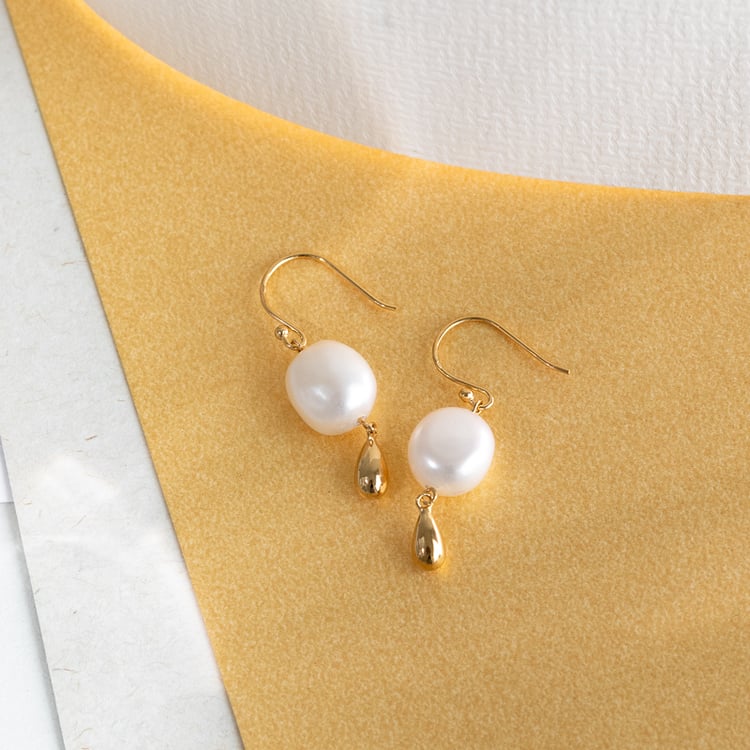 Vergoldete Perlenohrringe Jenifer 124534