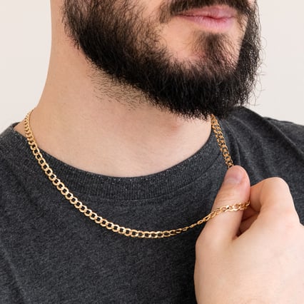 Mittestarke Panzerkette aus 585er Gold