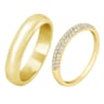 Gelbgold Eternity Diamantring und Komfort Ring