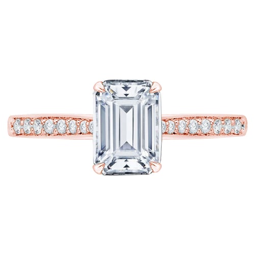 Verlobungsring mit Diamanten im Smaragdschliff Rafa
