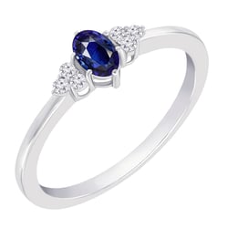 Goldring mit blauem Saphir und Diamanten Jufien