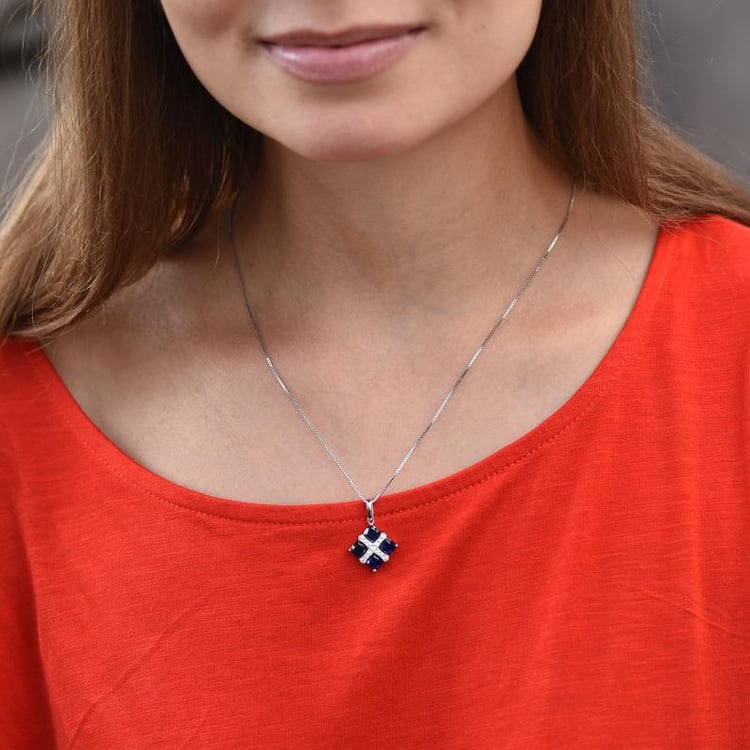 Silberanhänger mit Saphir Denrak 42847