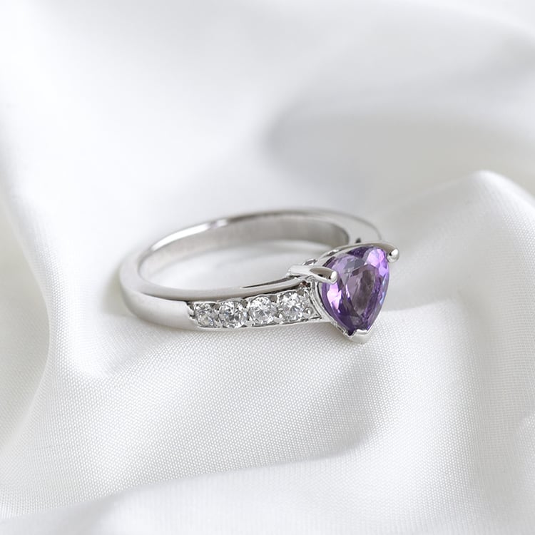 Amethystherz im Silberring Bailey 84695