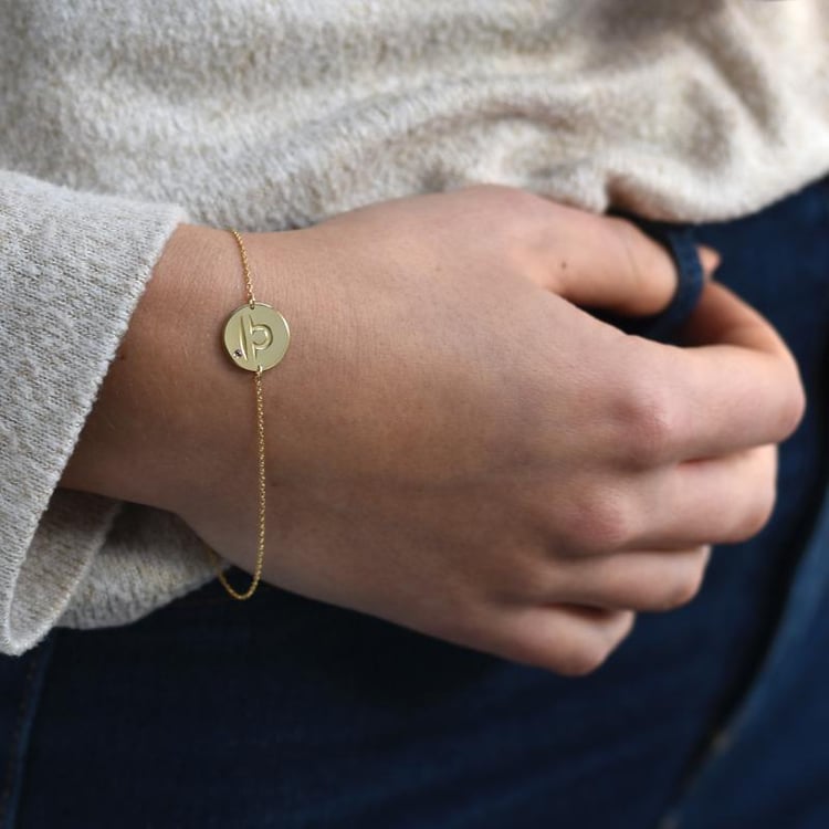 Waage Sternzeichen Armband mit Turmalin 51085