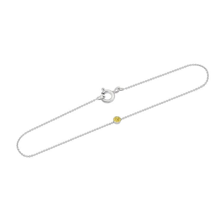 Minimalistisches Armband aus Platin mit gelbem Diamant Bonato