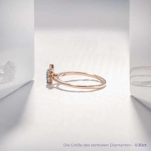 Verlobungsring mit einem zertifizierten fancy blue Lab Grown Diamanten Wilf
