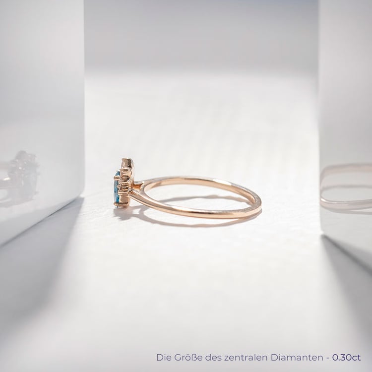 Verlobungsring mit einem zertifizierten fancy blue Lab Grown Diamanten Wilf 114169