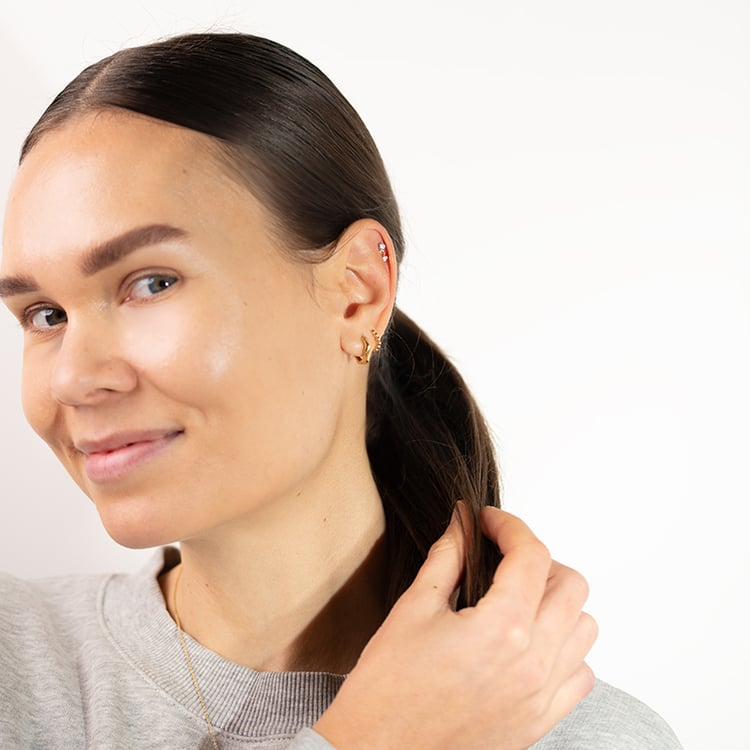 Goldener Piercingstecker mit Zirkonia Dyre 149121