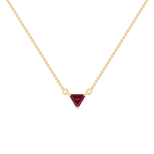Minimalistische Kette mit Granat Modu