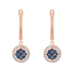 Glänzende Goldohrhänger mit blauen Diamanten Manoeta