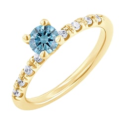 Verlobungsring mit einem zertifizierten fancy blauen Lab Grown Diamanten Megha