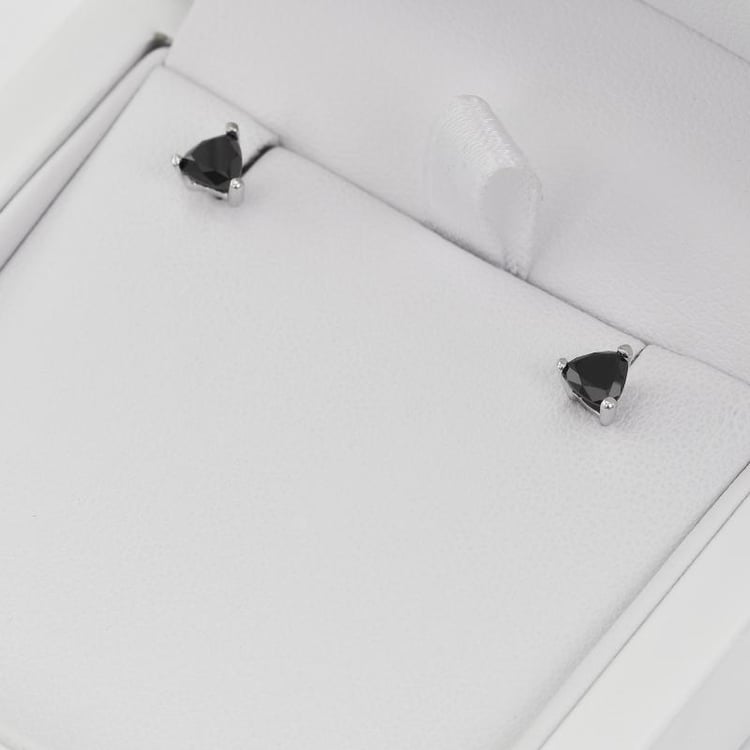 Goldene Ohrstecker mit schwarzen Diamanten 37525