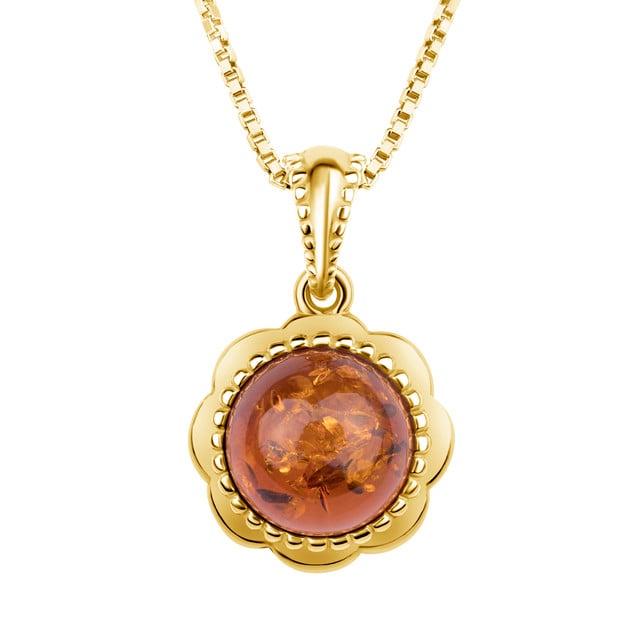 Bernsteinanhänger aus Silber