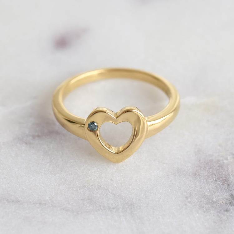 Ring mit Herz und blauem Diamanten Kelia 86113