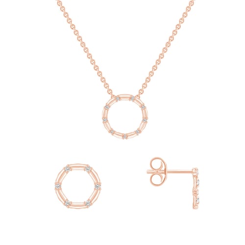 Goldene Karma Schmuckset mit Diamanten Lesley
