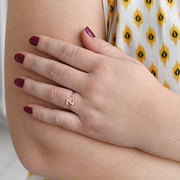 Goldring mit Buchstabe 88773