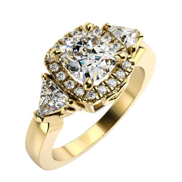 Halo Ring aus Gelbgold 59748