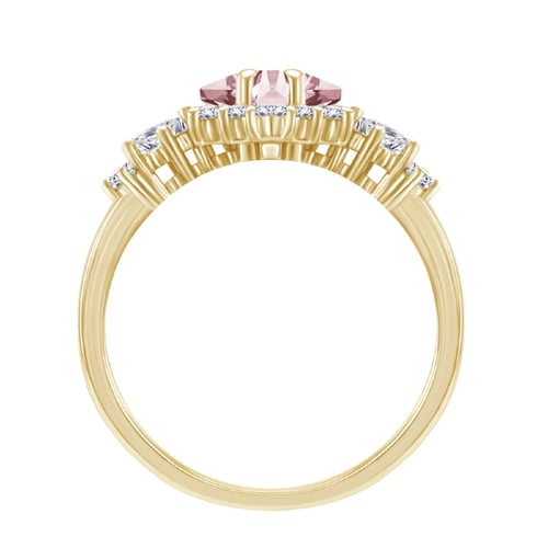 Goldener Ring mit Princess Morganit und Moissaniten Medrie