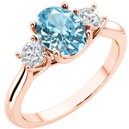 Verlobungsring mit Topas und Lab Grown Diamanten Brink