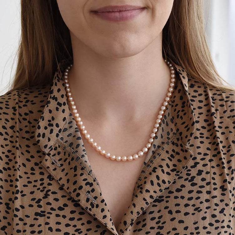 Halskette aus pfirsichfarbenen Perlen Casimiro 87922