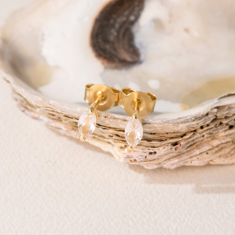 Minimalistische Silberohrringe mit Morganiten Andine 101040