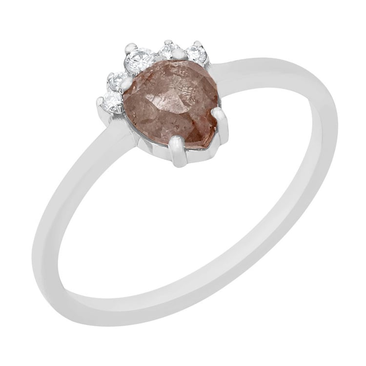 Verlobungsring mit einem Salt and Pepper Diamanten Ange