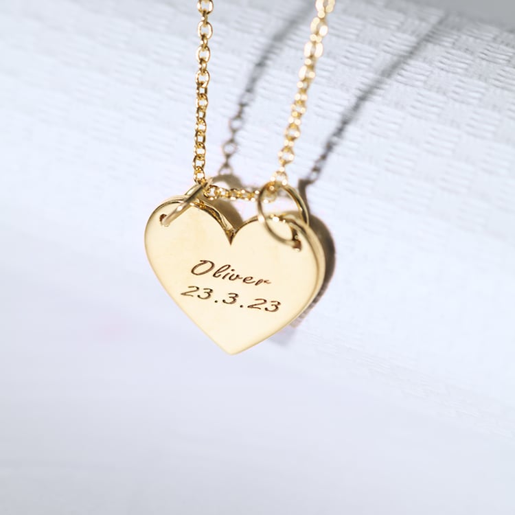 Goldenes Herz mit Gravur Ihrer Wahl Monme 125573