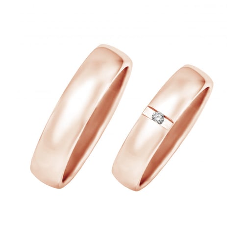 Goldene Eheringe mit Diamanten Yank