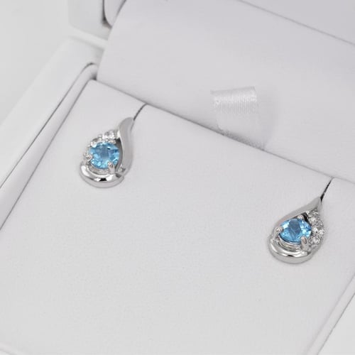 Elegante Ohrringe aus Silber mit Schweizer Topas und Zirkonia Edily