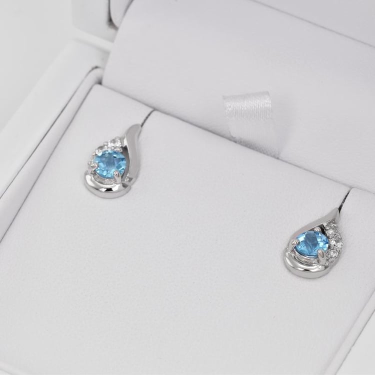 Elegante Ohrringe aus Silber mit Schweizer Topas und Zirkonia Edily 2939